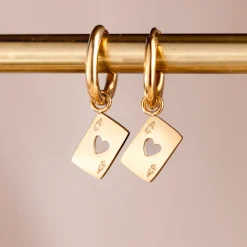 Heart Ace Hoop Set Small Roségold
