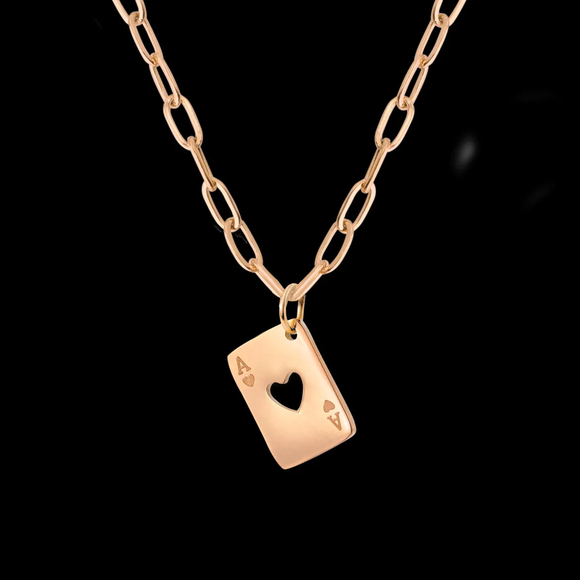 Heart Ace Necklace Roségold