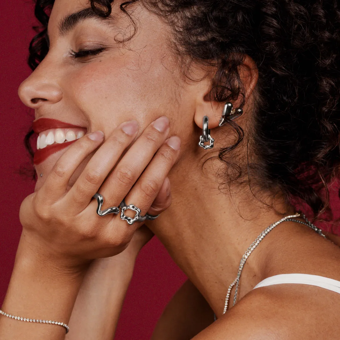 High 'n' Low Ring Silber