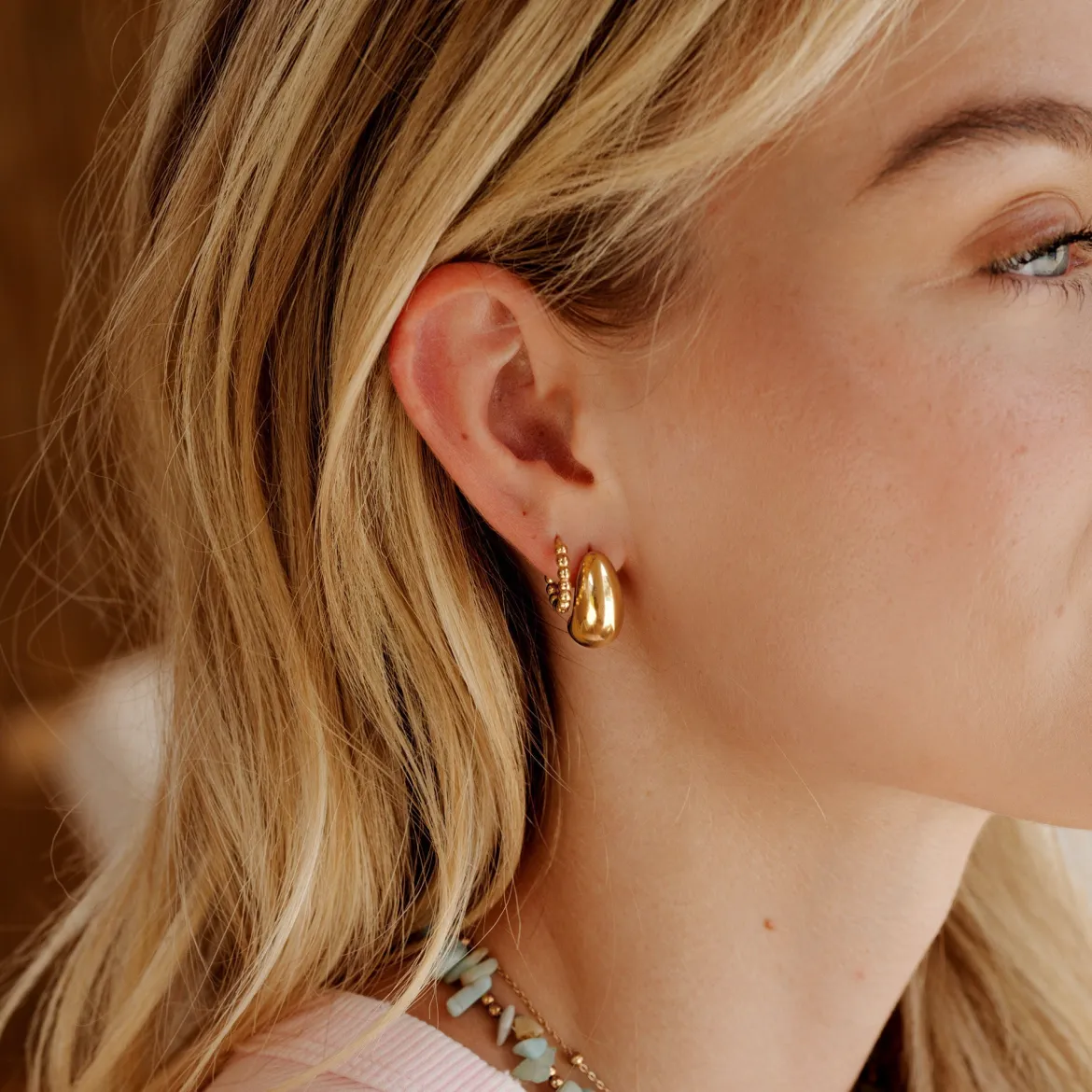 Huggie Studs Roségold