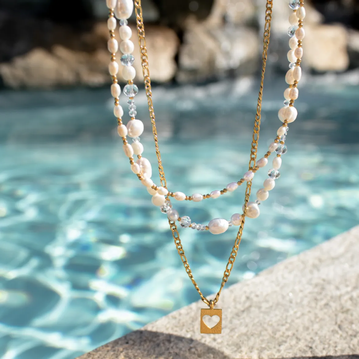 Icy Cool Pearl Necklace Roségold