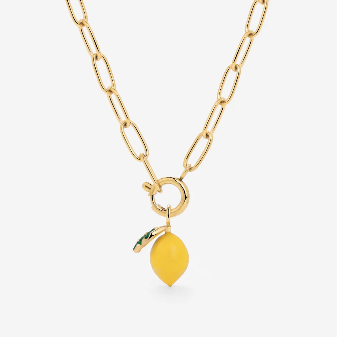 Lemony Oval Links Necklace Set Gold