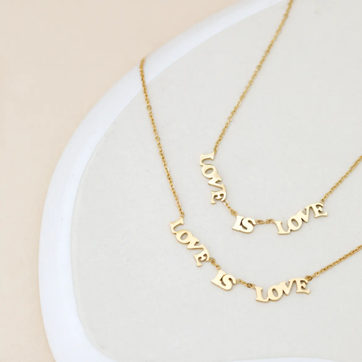 Love is Love Necklace Gold