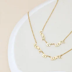 Love is Love Necklace Silber