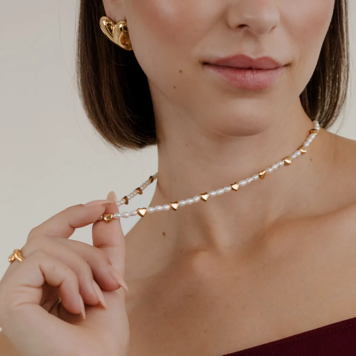 Love Pearls Necklace Roségold