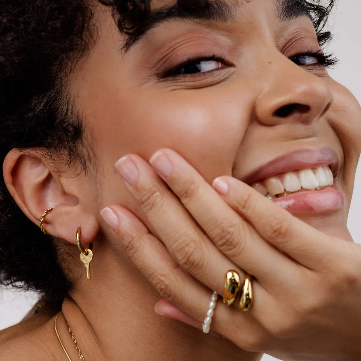 Low-key Hoop Set Small Gold