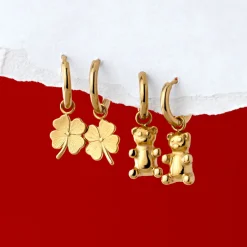 Lucky Clover Hoop Set Small Silber