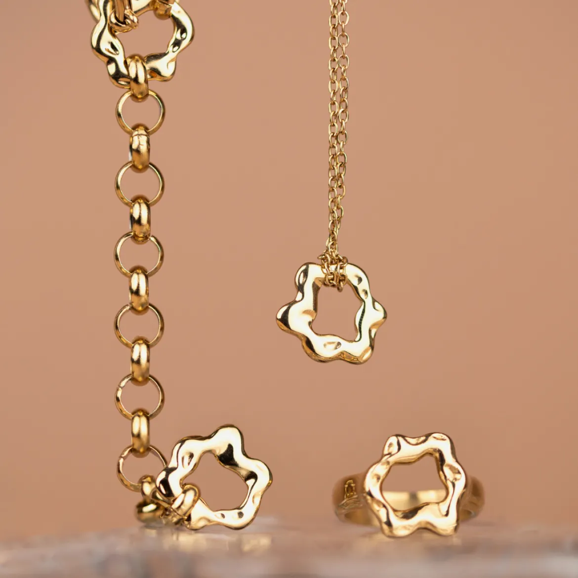 Melting Donut Necklace Roségold