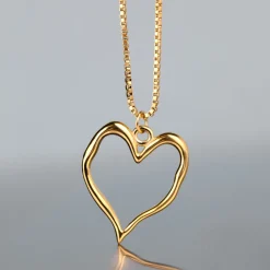 Melting Heart Necklace Silber