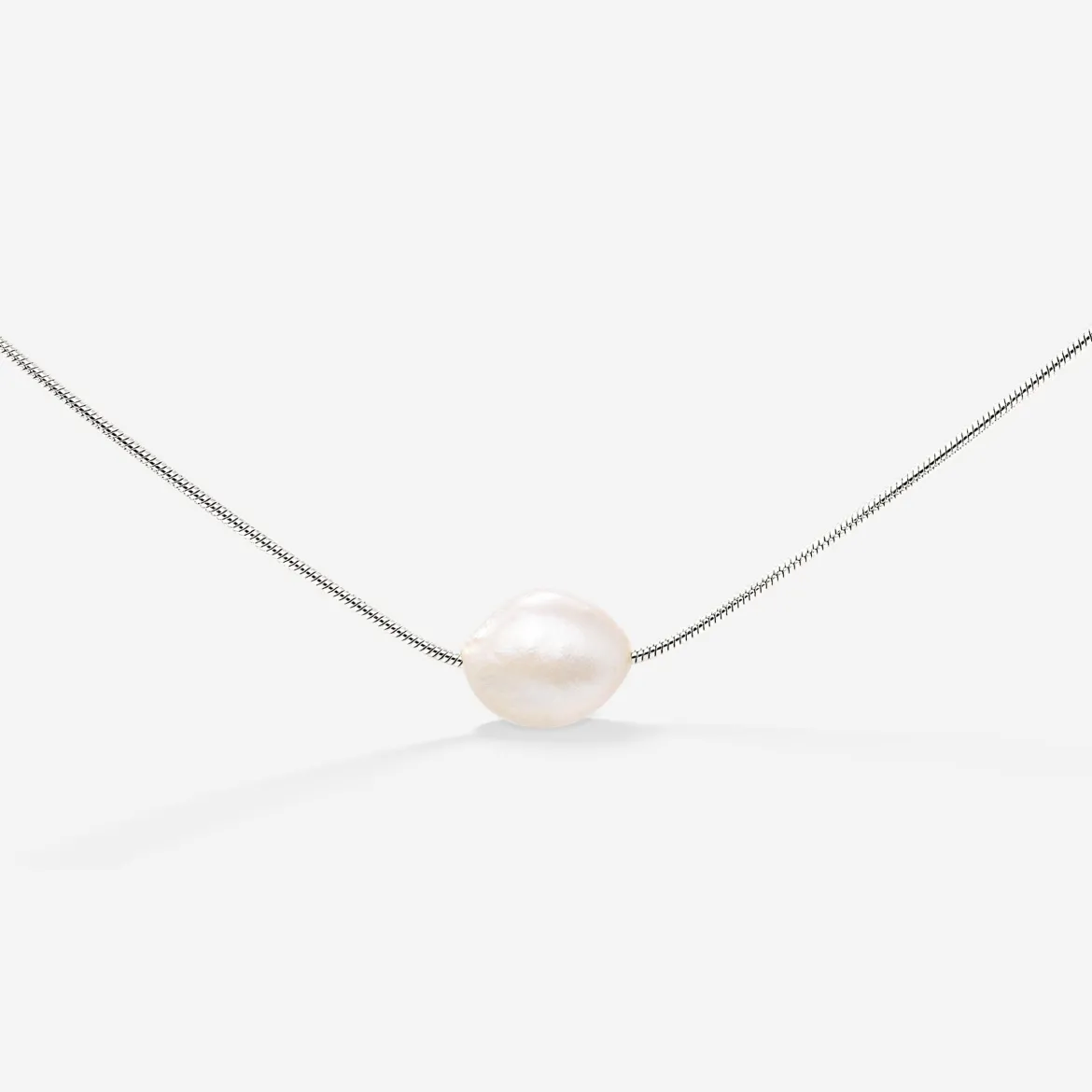 Minimalist Pearl Choker Silber