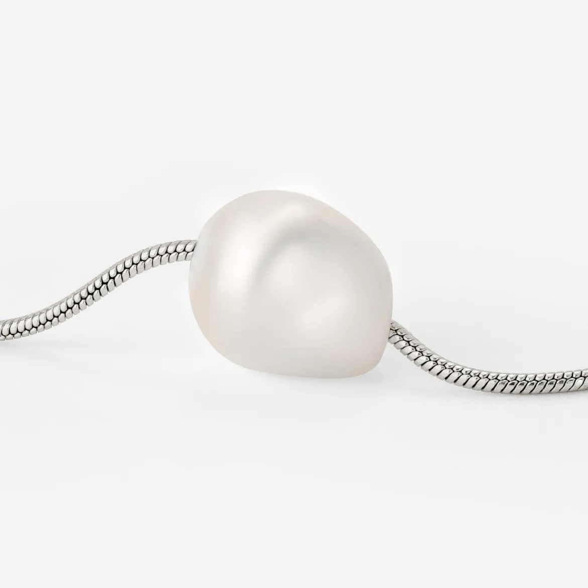 Minimalist Pearl Choker Silber