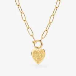 More Self-Love Oval Links Necklace Set Gold