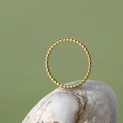 Narrow Sphere Ring Gold