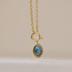 Ocean Agate Classic Chain Necklace Set Roségold