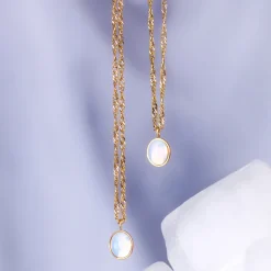 Oval Pendant Necklace Roségold