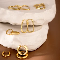 Oval Twisted Hoop Bundle Roségold