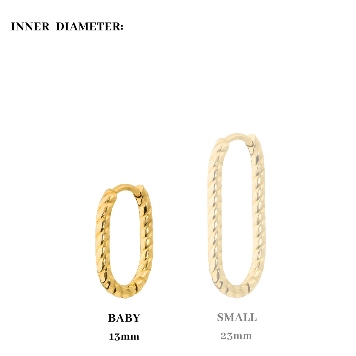 Oval Twisted Hoops Baby Gold