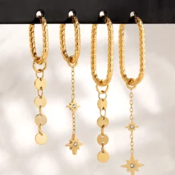 Oval Twisted Hoops Small Gold