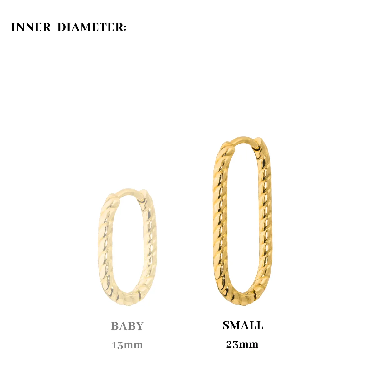 Oval Twisted Hoops Small Silber