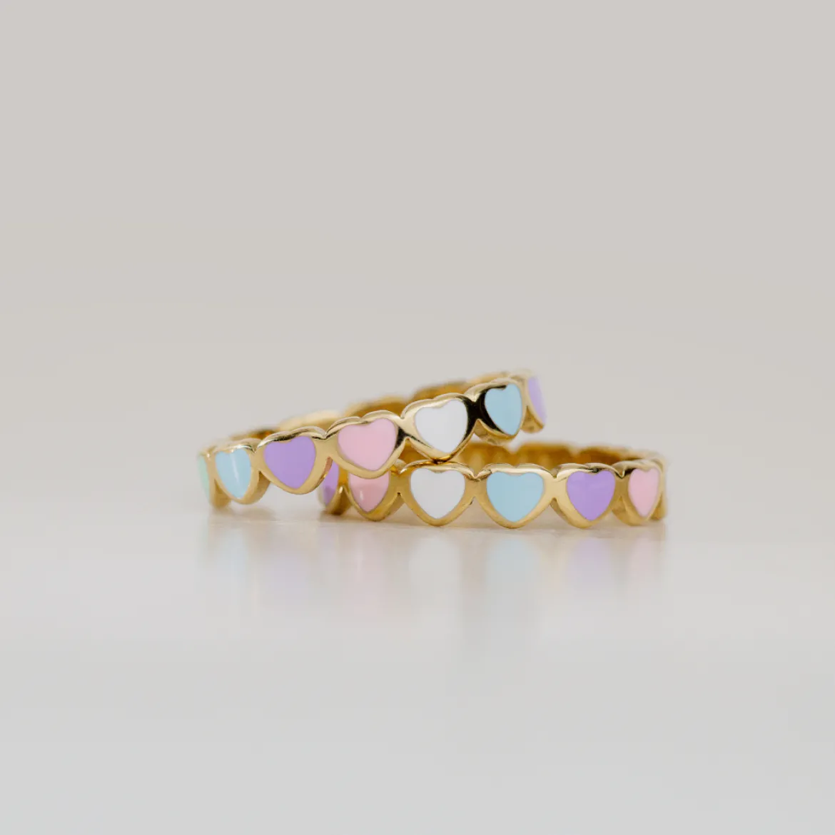 Pastel Hearts Ring Roségold