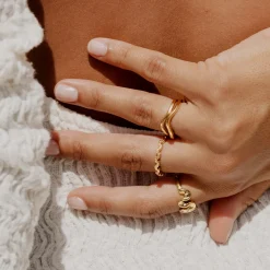 Petal Line Ring Gold