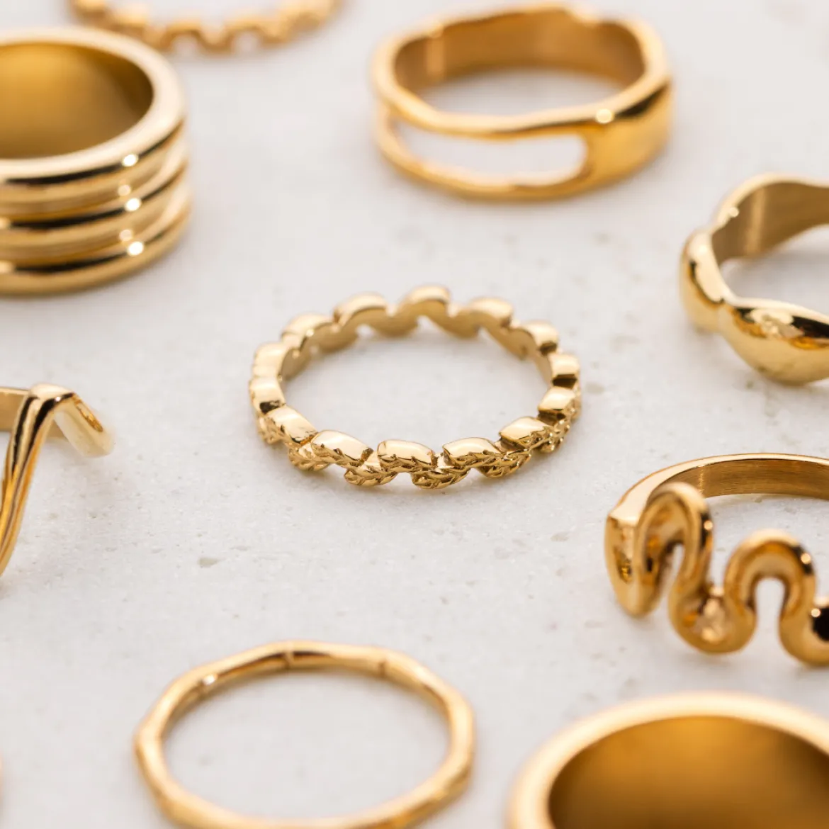 Petal Line Ring Roségold