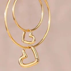 Phat Heart Hoops Small Silber