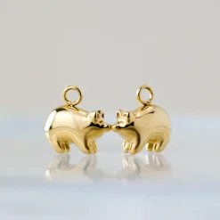 Piggy Hoop Set Small Gold
