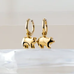 Piggy Hoop Set Small Gold