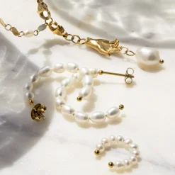Pippo Pearl Ear Cuff Silber