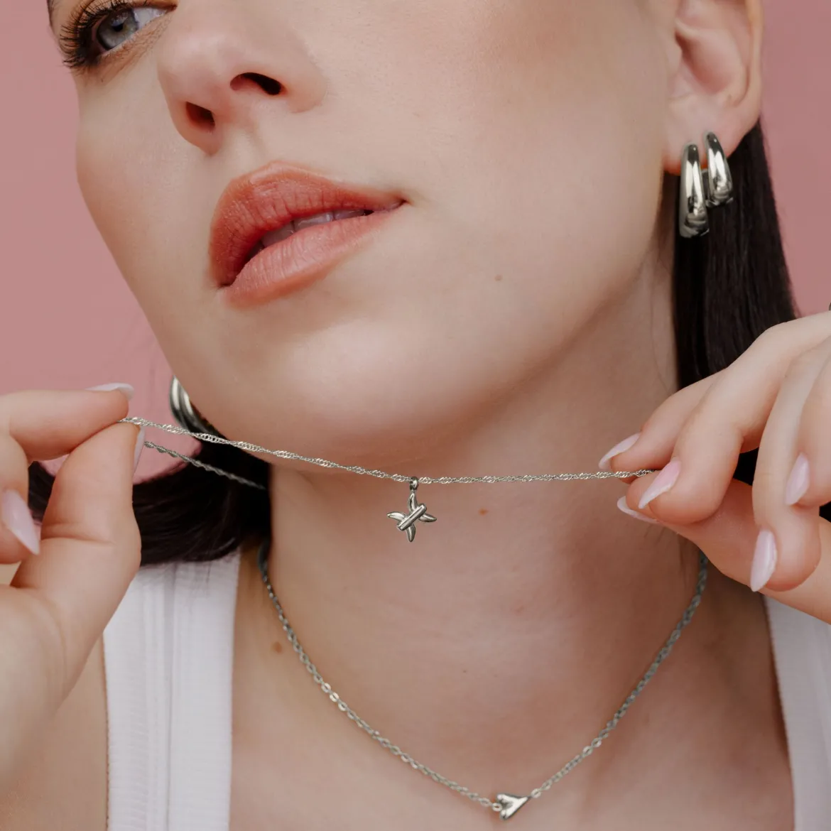 Pisces Bubble Necklace Silber