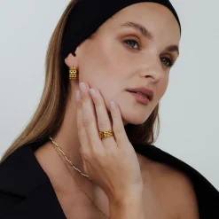 Reverie Hoop Studs Gold