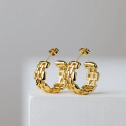 Reverie Hoop Studs Gold
