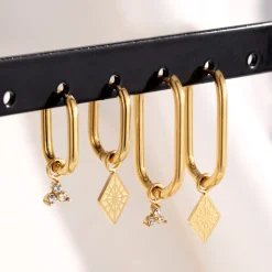 Rombo Oval Twisted Hoops Small Roségold