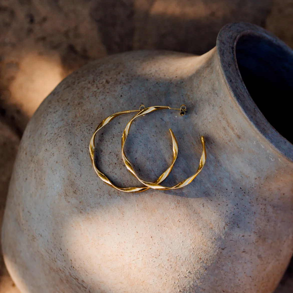 Sahira Hoop Studs Large Roségold