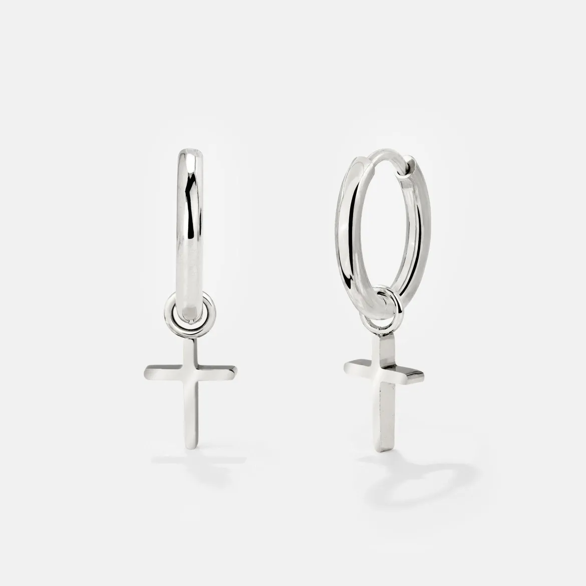Saints Cross Hoop Set Small Silber