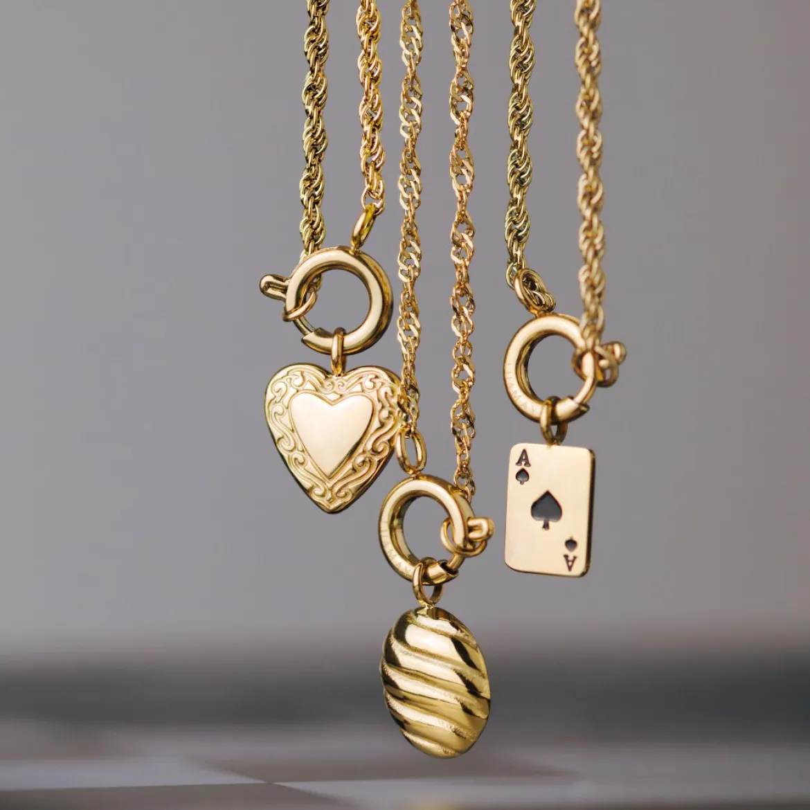Serenity Singapore Chain Necklace Set Roségold