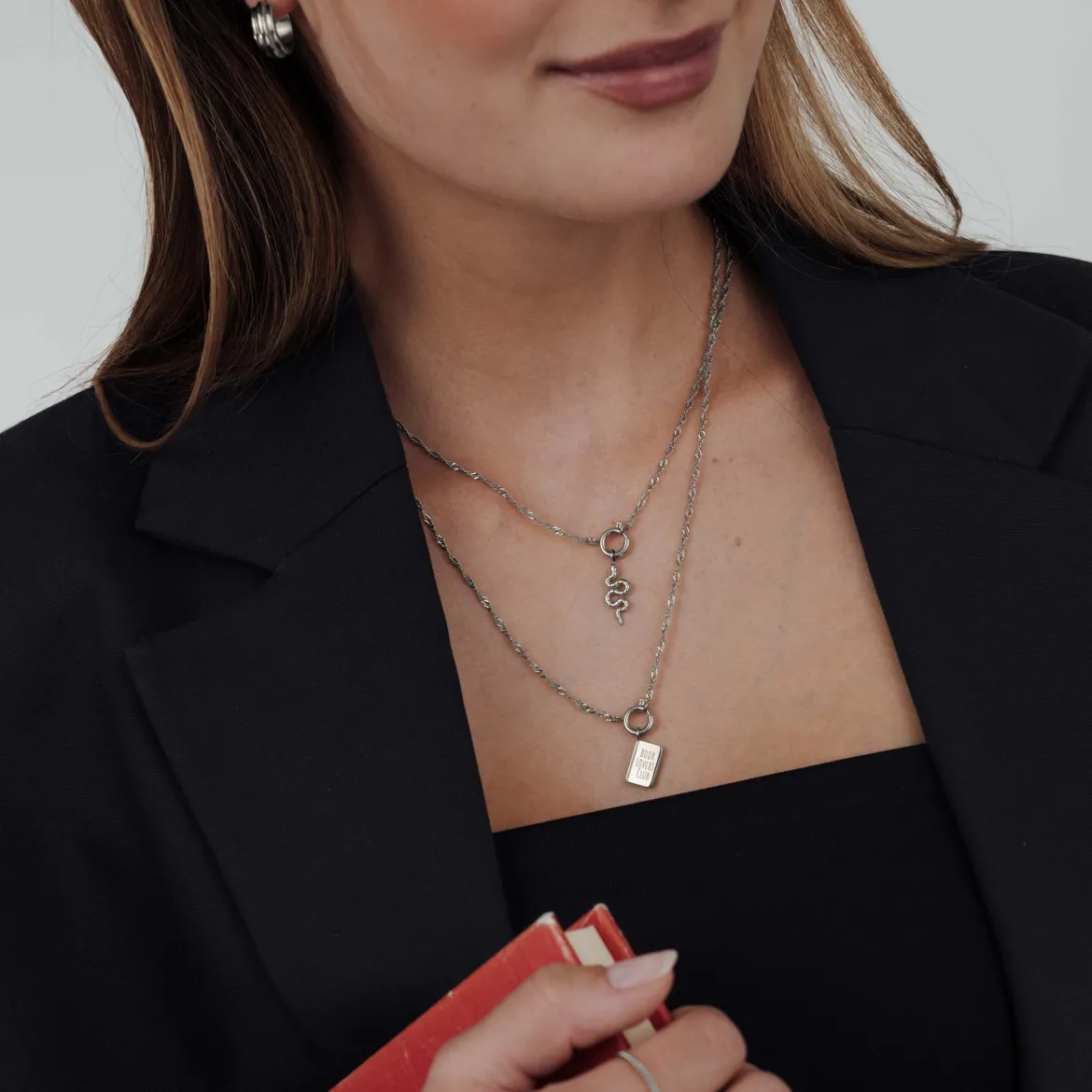Serpent Singapore Chain Necklace Set Silber