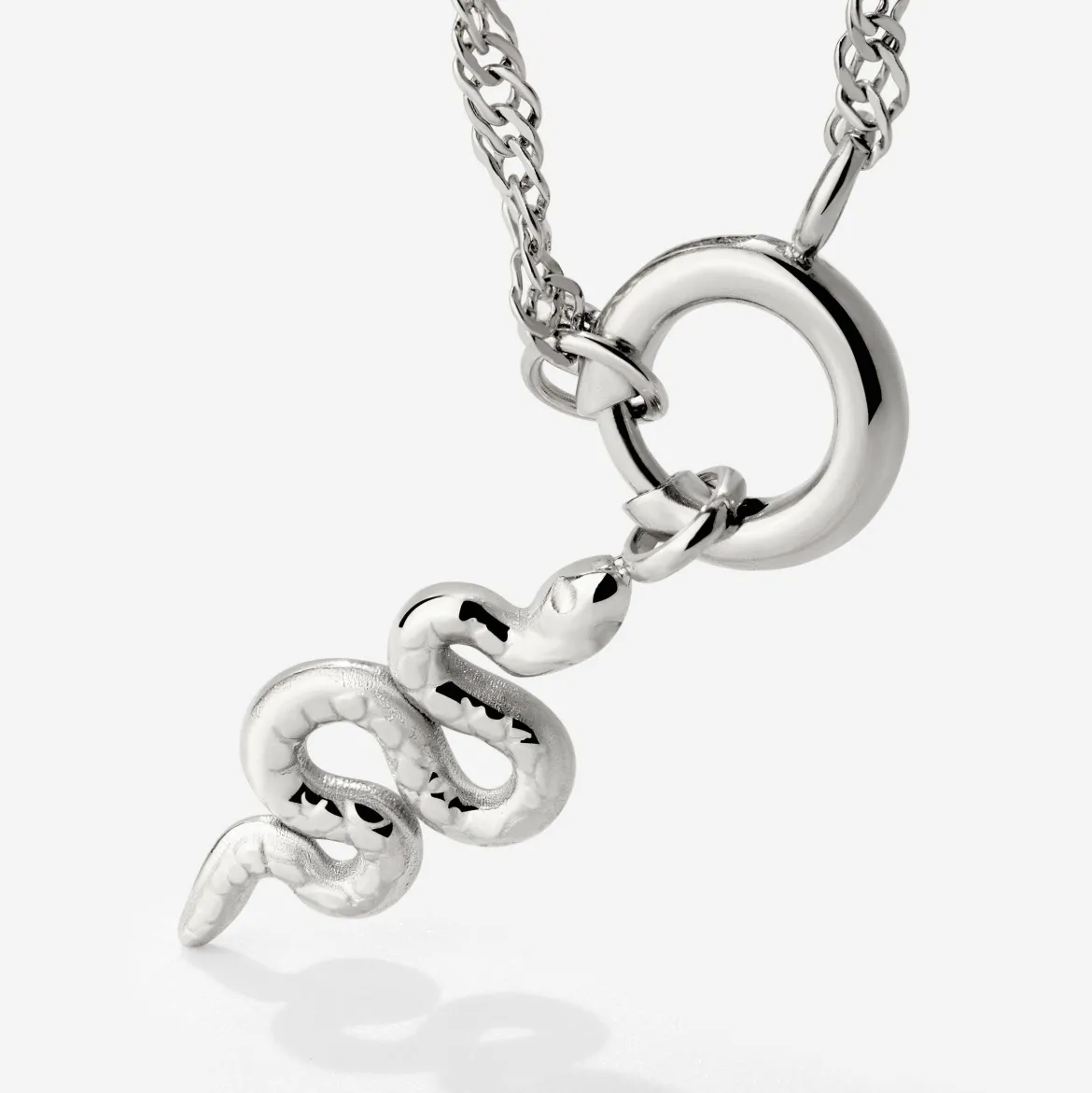 Serpent Singapore Chain Necklace Set Silber