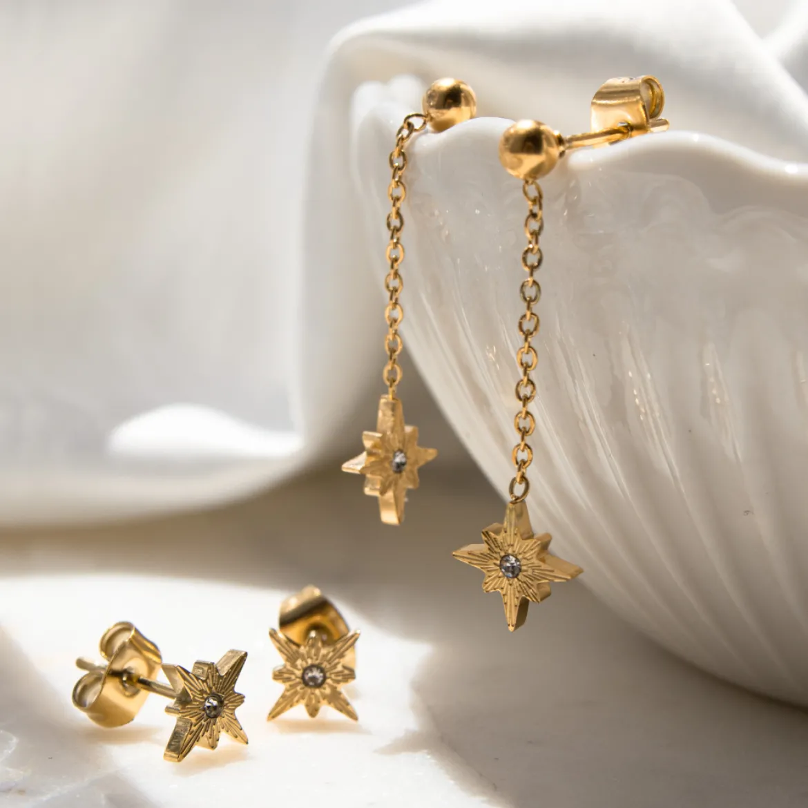 Shiny Ines Stud Earring Silber