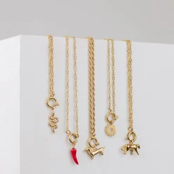Shorty Rope Chain Necklace Set Gold