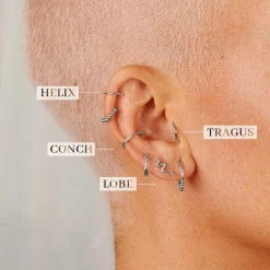 Snake Piercing Silber