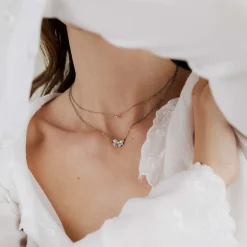Solitaire Stone Choker Silber