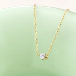 Solitaire Stone Choker Silber
