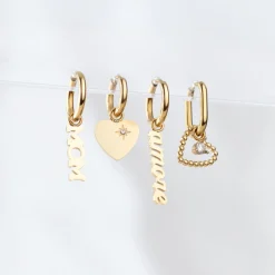 Sparkle Heart Hoop Set Baby Gold