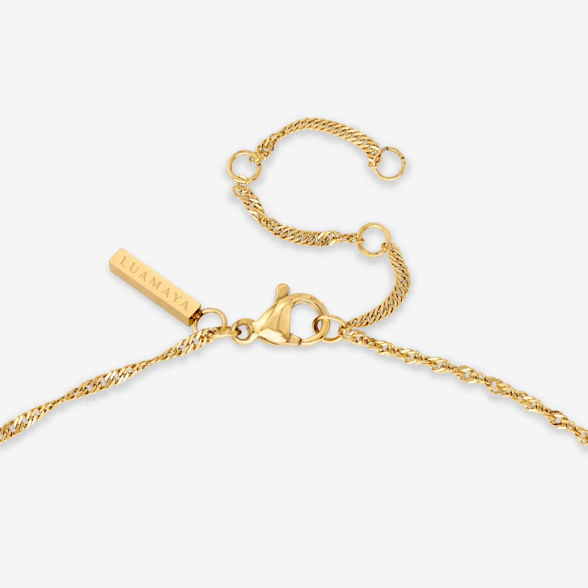 Sparkling Blue Petal Necklace Gold
