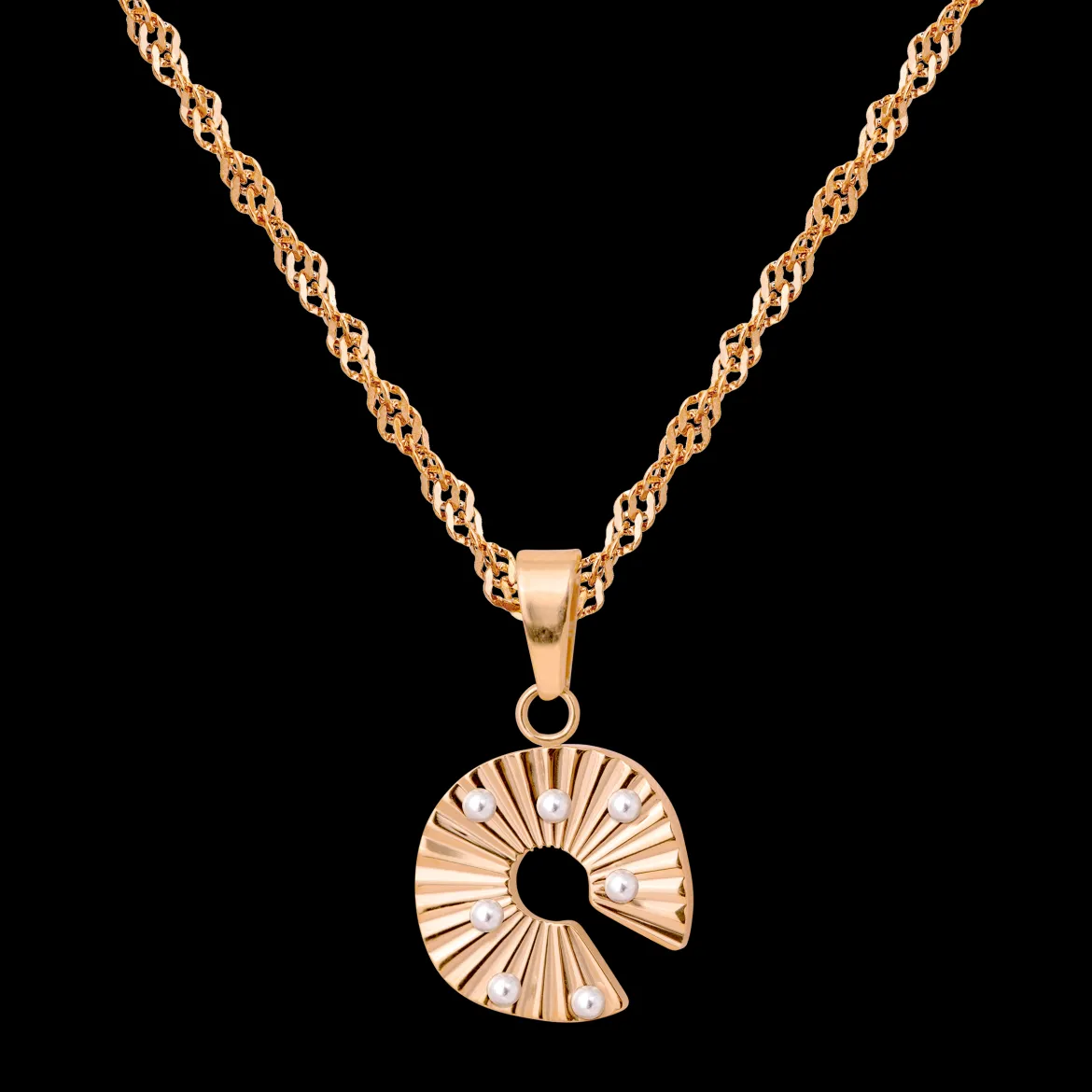 Sparkling Donut Necklace Roségold