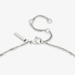 Sparkling Pink Petal Necklace Silber