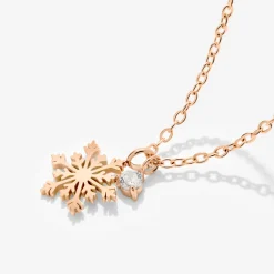 Sparkling Snowflake Necklace Roségold