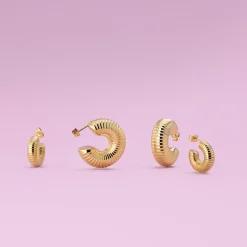 Spiral of Love Hoop Studs Small Gold